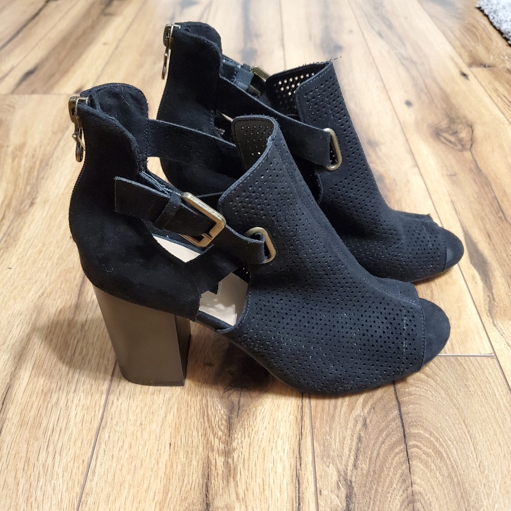Black cutout heels